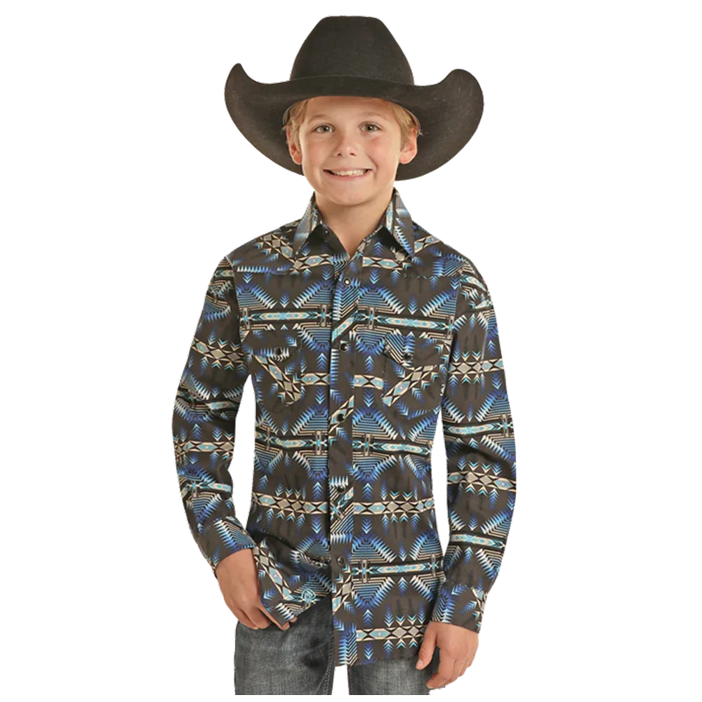 Boy's Aztec Print by Rock & Roll ~ Navy